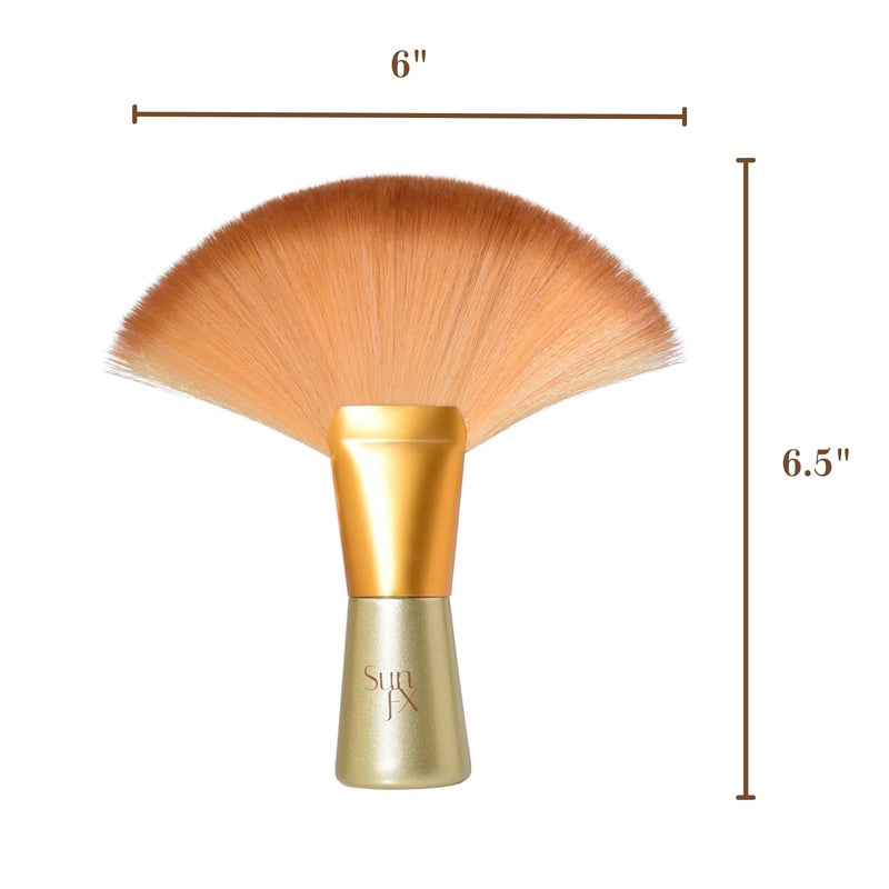 sunfx Finishing Powder Brush | Large Professional Fan Brush for Salon Use | Perfect For Spray Tan Powder - Image 2